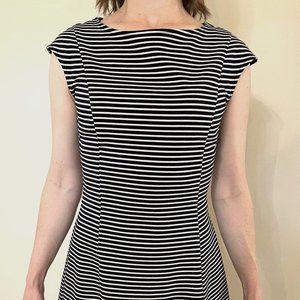 GAP horizontal stripes casual dress, size 0, black and white